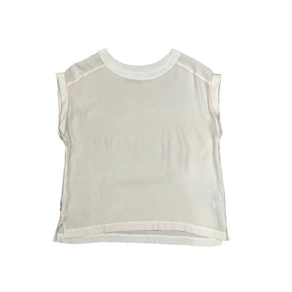 Frame Oversize Silk T-Shirt In Off White Lightweight Medium A003757 - Picture 2 of 9